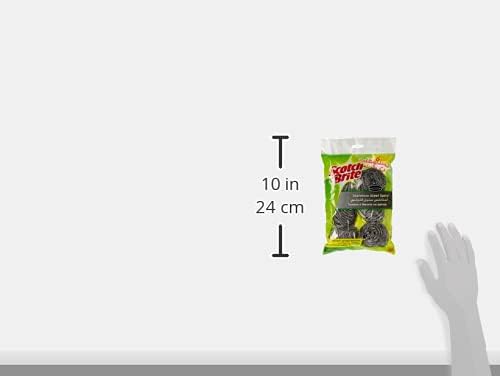 scotch brite stainless steel metal spiral scrub sponge, 6 pieces/pack | ideal for cast iron pans | powerful scrubbing | hard cleaning | kitchen sponge | scrub | kitchen, garage, outdoor