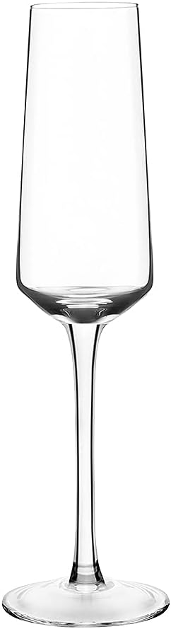 hand blown crystal champagne flutes champagne glasses set of 6 elegant flutes 100％lead free quality sparkling wine stemware set dishwasher safe gift for wedding, anniversary, christmas 8oz clear…