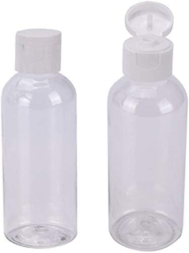 eoper 4 pack 100ml empty clear plastic squeeze bottles with disc top flip cap travel bottle bpa free containers for shampoo, lotions, liquid body soap, creams