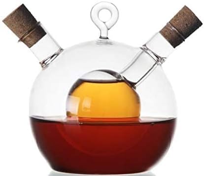 2 in 1 double oil vinegar glass bottle dual outlet glass olive oil jar vinegar bottle pot sauce dispenser