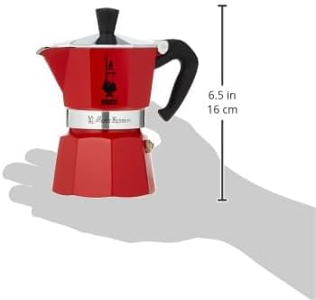 bialetti moka express espresso maker, red, 3 cups, be 0004942