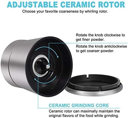 yumlock pepper and salt grinder mill with glass body stainless steel brush set of 2