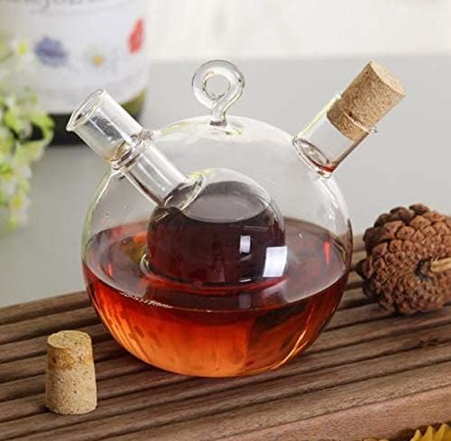 2 in 1 double oil vinegar glass bottle dual outlet glass olive oil jar vinegar bottle pot sauce dispenser