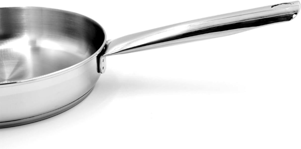 prestige infinity stainless induction compatible open fry pan, 18 cm, silver
