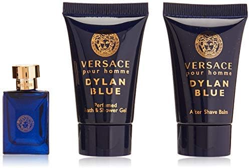 versace dylan blue for men, 3 piece mini set