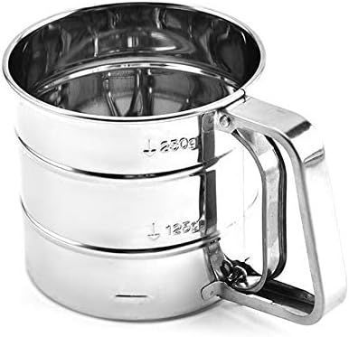 gretal handheld flour shaker sifters stainless steel mesh sieve cup powder flour sieve sugar bake pastry tool hand pressed sifters