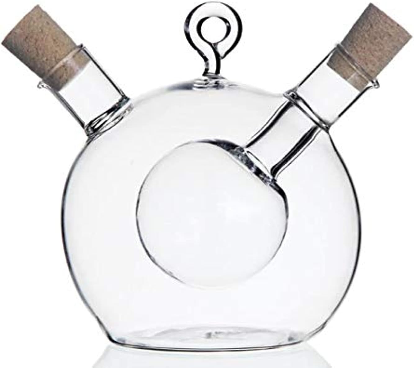 2 in 1 double oil vinegar glass bottle dual outlet glass olive oil jar vinegar bottle pot sauce dispenser