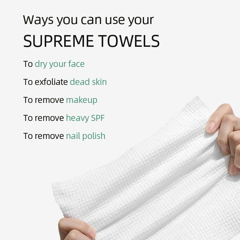 thmins 200 ct,4 pack disposable face towelette,clean towels,makeup towels,biobased face towel,remover dry wipes,ultra soft