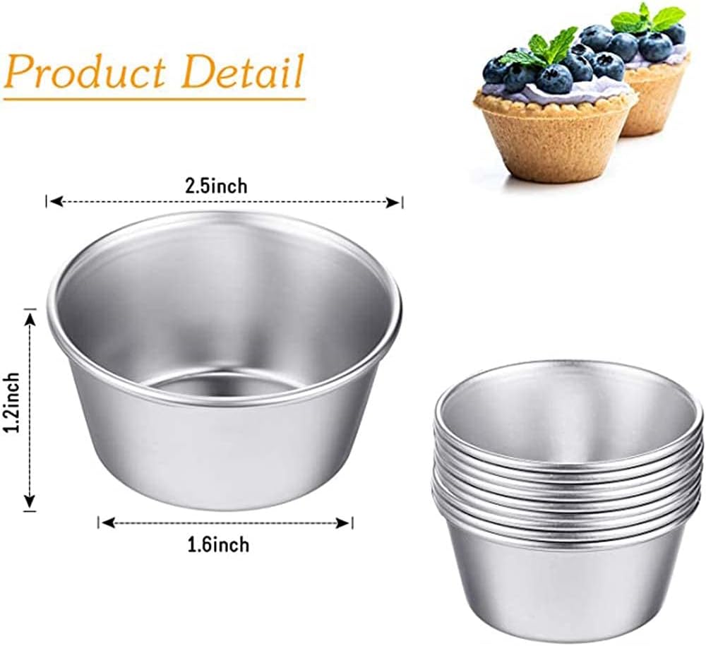 kastwave 10pcs pudding cake biscuit mo ld mini chocolate melting pot aluminum cup pudding cup round heat resistant non stick egg t mo ld popover baking pan