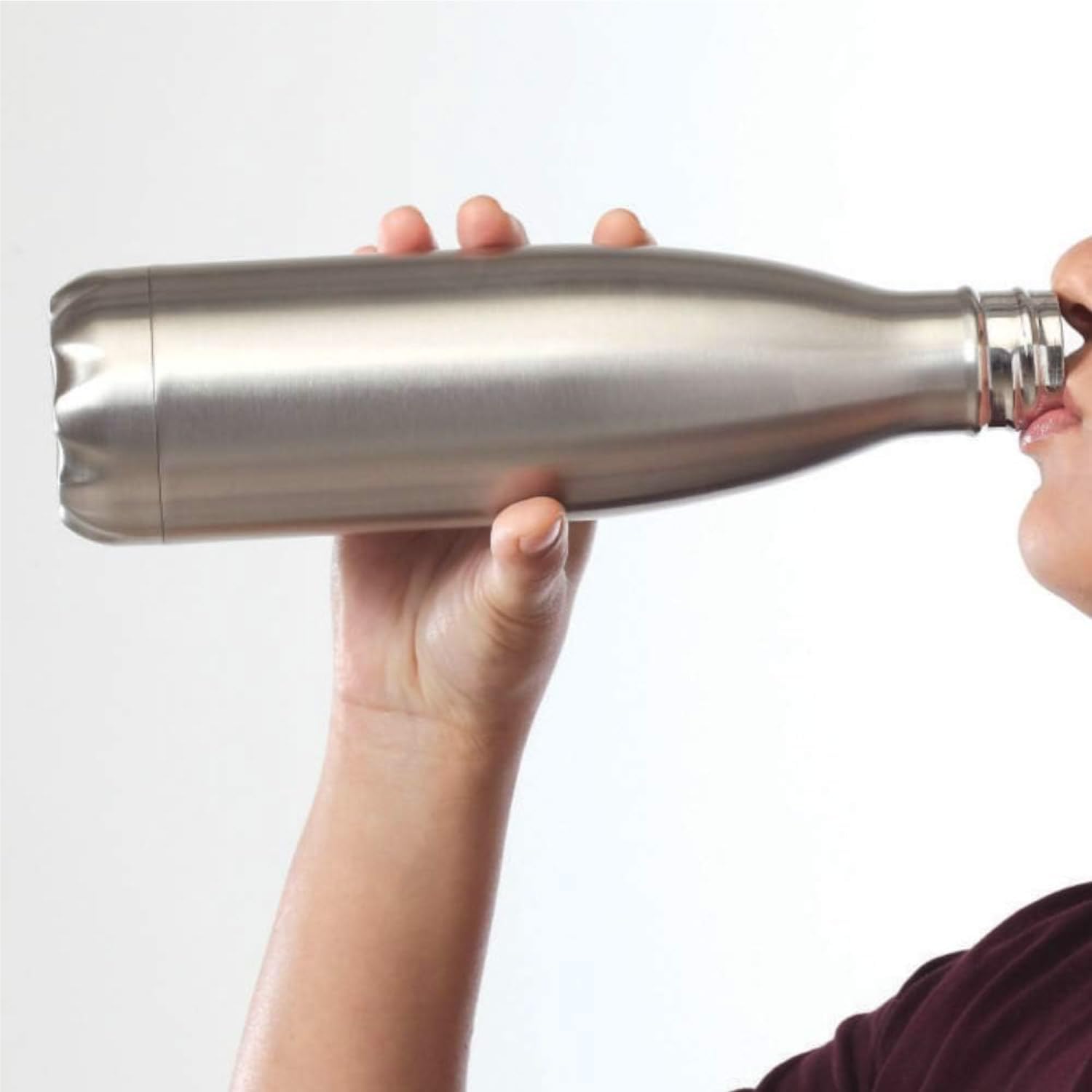 borosil vacuum insulated copper coated inner bolt water bottle, sports bottle, yoga bottle, outdoor, portableleak proof, reusable water bottle stainless steel, 1000 ml, isfgbo1000s