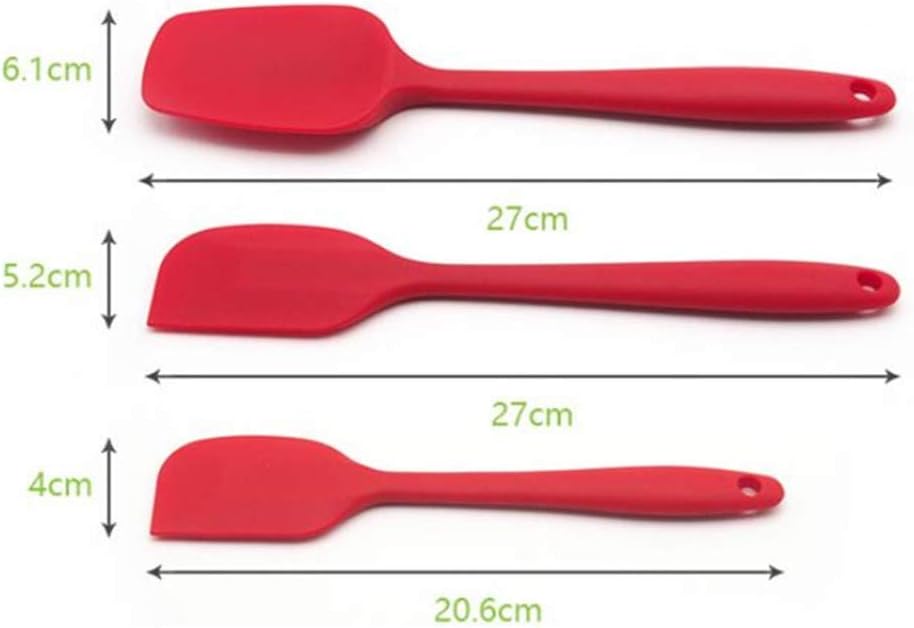 am anna silicone spatula 3 piece set,heat resistant spatulas,non stick rubber spatulas (red)
