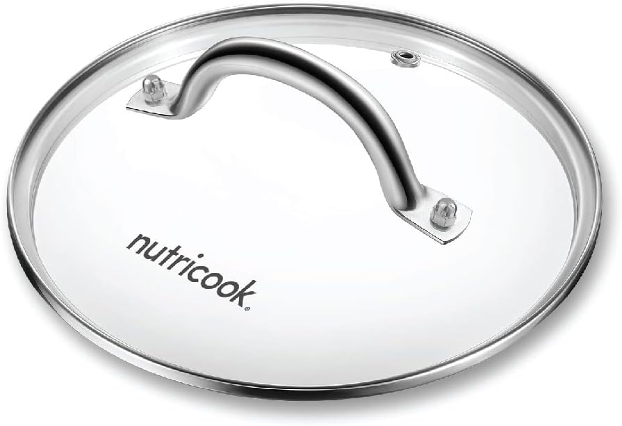 nutricook nc gl6 tempered glass lid 22 cm, compatible with all 6 liters smart pots, clear