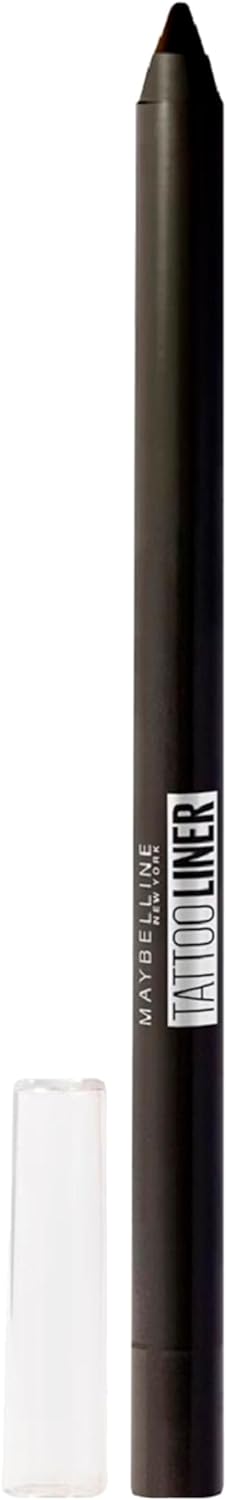 maybelline new york waterproof eyeliner, long lasting, intense colour, no smudging and no fading, tattoo gel liner, 900 deep onyx