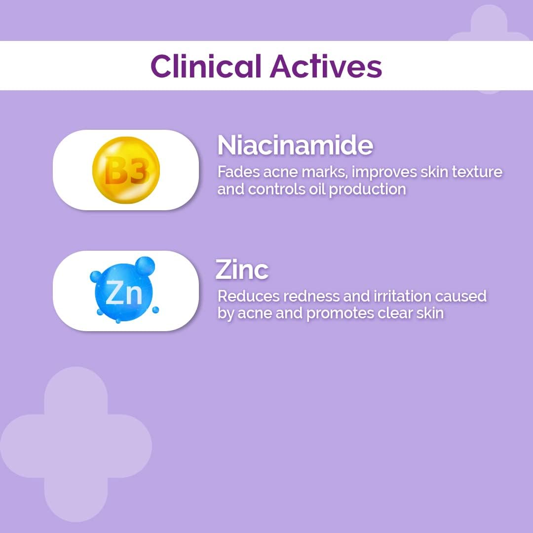 the derma co 10% niacinamide face serum with zinc for acne marks | fades acne marks & dark spots | controls oil