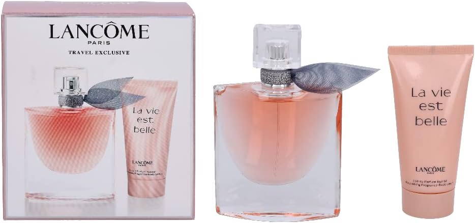 la vie est belle by lancome for women 2 pc gift set 1.7oz leau de parfum natural spray, 1.7oz body lotion