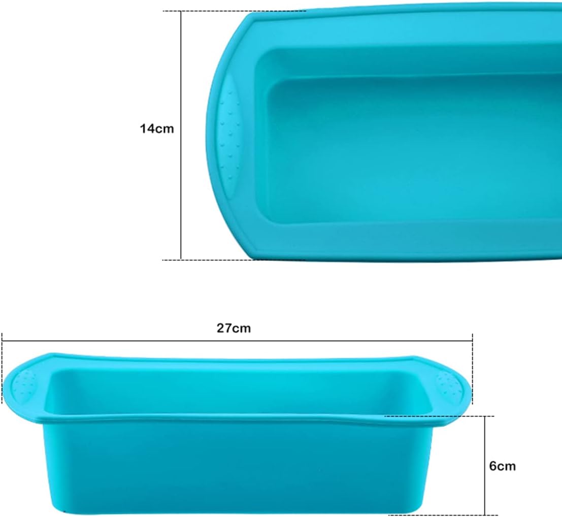 u hoome bread loaf pan, 8.9" x 3.7" silicone cake pan non stick baking mould perfect for cake microwave dishwasher safe blue