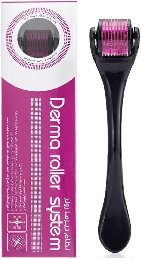 progrip tools derma roller 0.5mm with 540 titanium needles : skin rejuvenation, hair growth, and cellulite reduction pain free treatment for thicker, elastic skin and fuller hair (pack of 1)