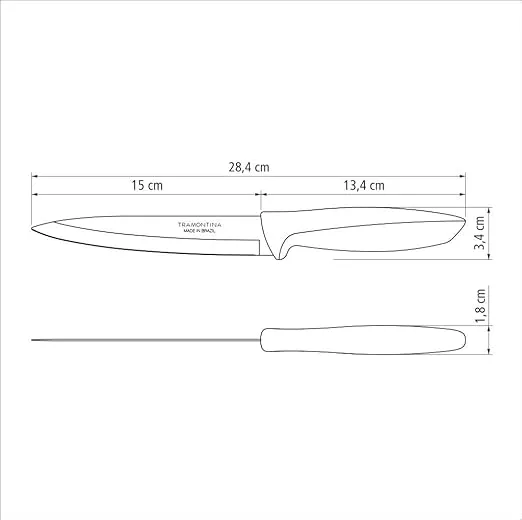 Tramontina Plenus 6 Inches Utility Knife with Stainless Steel Blade and White Polypropylene Handle
