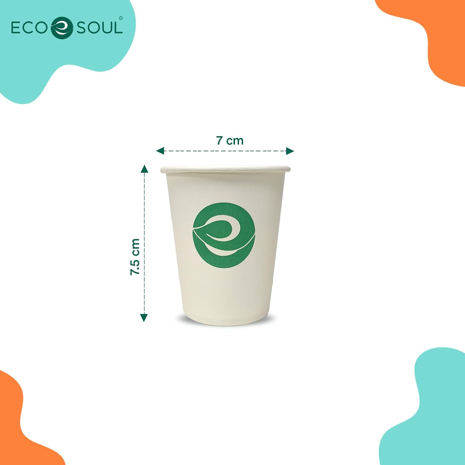 eco soul [180 ml, 50 count] biodegradable paper cups | eco friendly compostable sustainable disposable drinking cups | cocktail cold drink juice paper cups