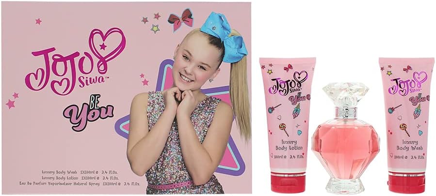 jojo siwa be you edp 100ml+100ml luxury body wash+100ml luxury body lotion set