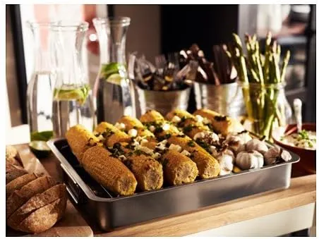 CHEFMADE Roasting Pan with Rack, 13-Inch Non-Stick Rectangular Deep Dish Oven-BBQ Bakeware for Oven Baking 9" x 13" x 2.4" (Champagne Gold)