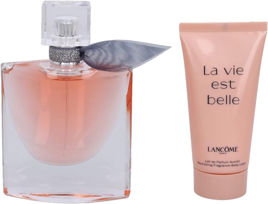 la vie est belle by lancome for women 2 pc gift set 1.7oz leau de parfum natural spray, 1.7oz body lotion