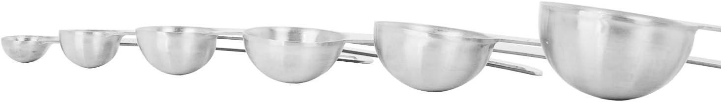 royalford 6 pcs stainless steel measuring spoon set – ergonomic design, dishwasher safe, clear markings, fda approved – for precise cooking