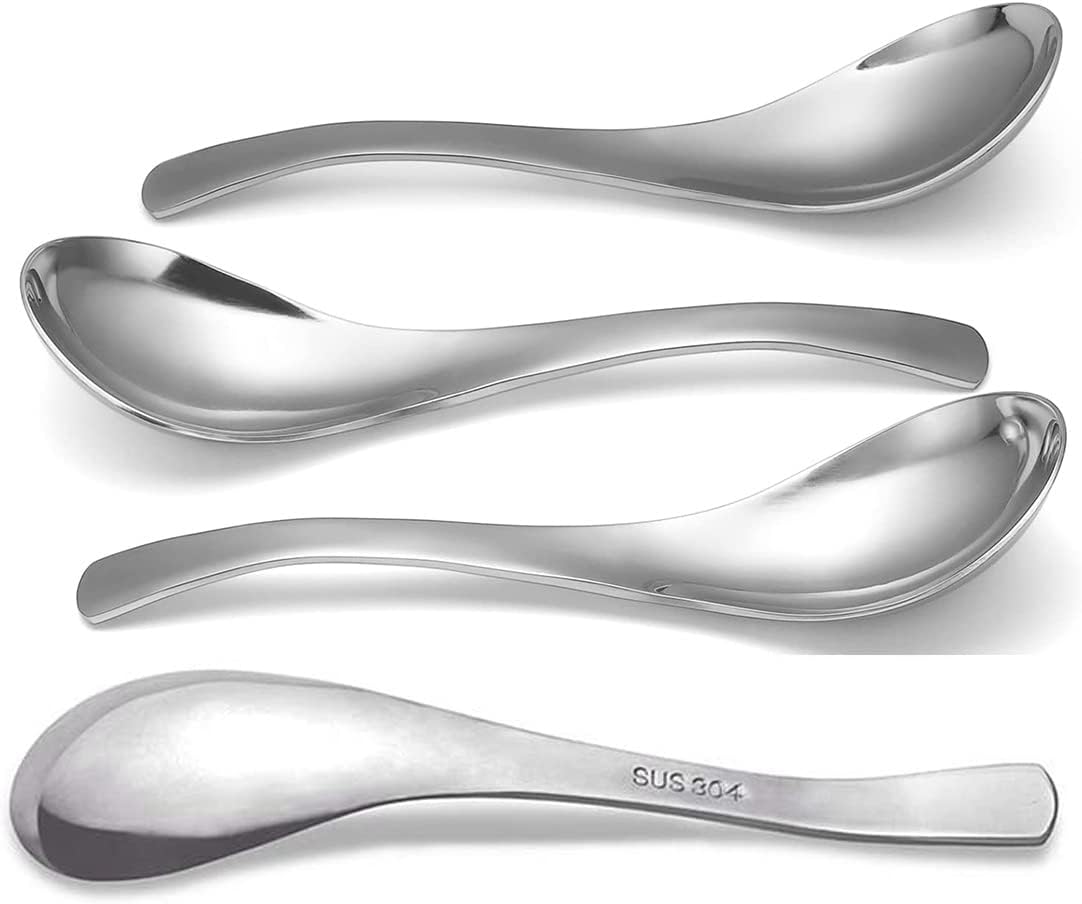 funito thick heavy weight soup spoons, stainless steel soup spoons, table spoons, set of 4