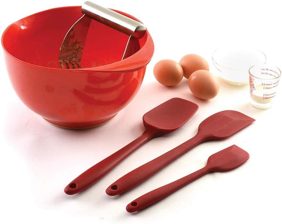 am anna silicone spatula 3 piece set,heat resistant spatulas,non stick rubber spatulas (red)