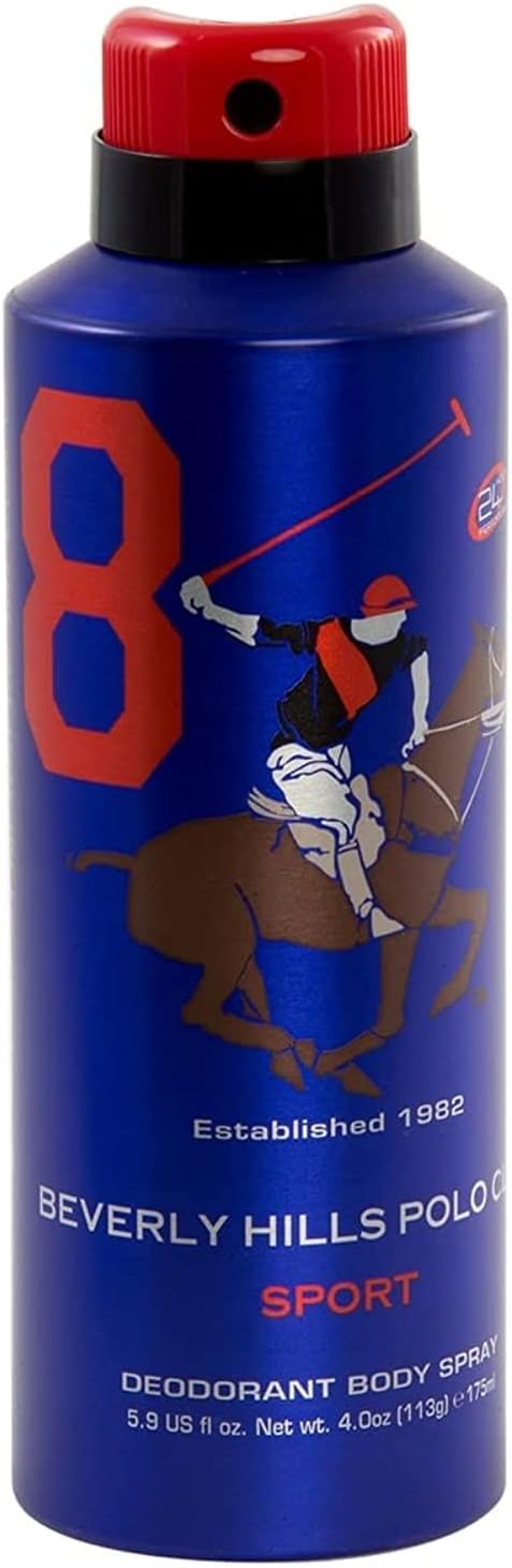 beverly hills polo club sport no.8, gift set for men eau de toilette 50ml + sport deodorant 175ml