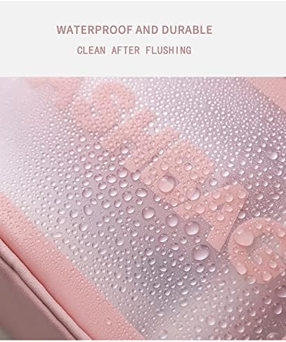 3pcs cosmetic bag vinyl air travel toiletry bags bulk, water resistant pvc packing cubes with zipper closure & carry handle for women baby men, make up brush case beach pool spa gym bag