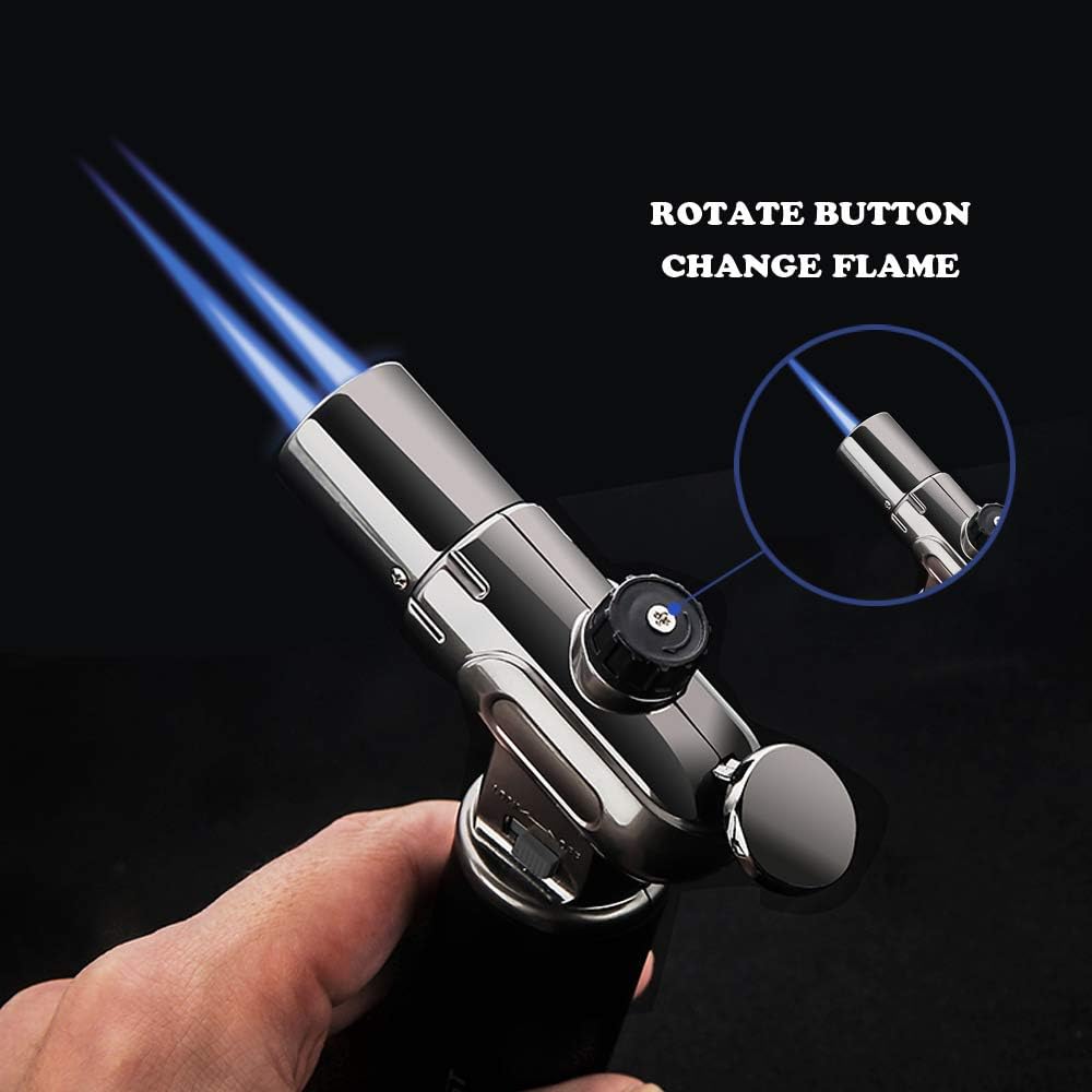 promise culinary torch, windproof lighter, butane torch, adjustable flame, cooking torch lighter, candle lighter, camping home use welding(black)