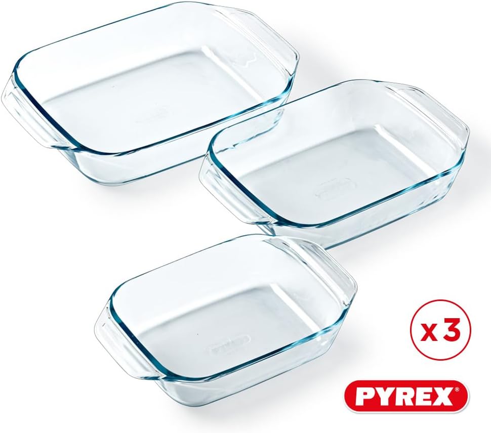 pyrex py 277990 transp irresistible ovenschaal set van 3 stuks