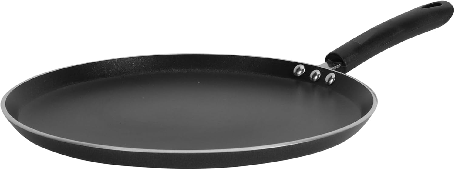 royalford non stick dosa tawa 3 layer coating hammer tone coated base 3mm thick | comfortable handle pmpo free | ideal for dosa, crepes, roti, paratha, pancakes & more