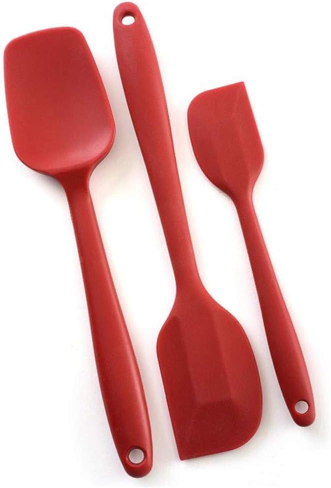 am anna silicone spatula 3 piece set,heat resistant spatulas,non stick rubber spatulas (red)