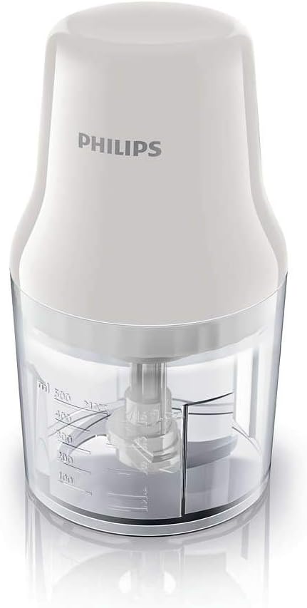 philips chopper daily collection 450w, 0.7l plastic bowl, 2 blades, white hr1393/01