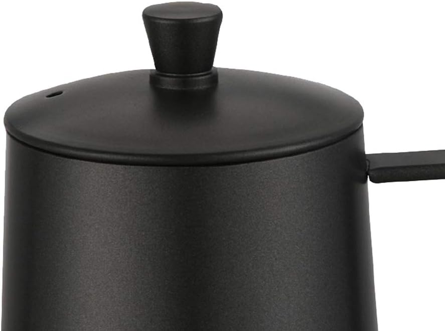 kmjungu 600ml pour over kettle coffee maker stainless steel gooseneck drip tea pot jug coffee server for home brewing, camping and traveling black 600ml