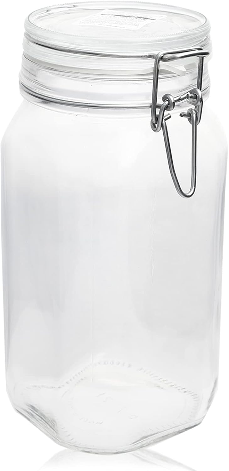 bormioli rocco 149230417321991 fido 1pc clear1500ml jar round