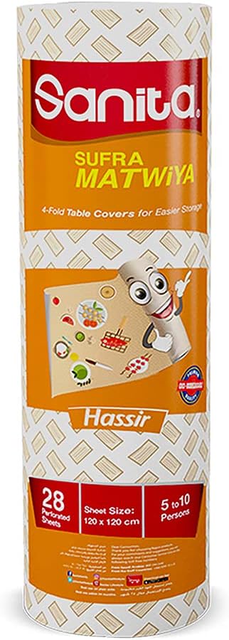sanita sufra matwiya table cover disposable hassir 28 sheets sheet size(120 cmx120 cm)