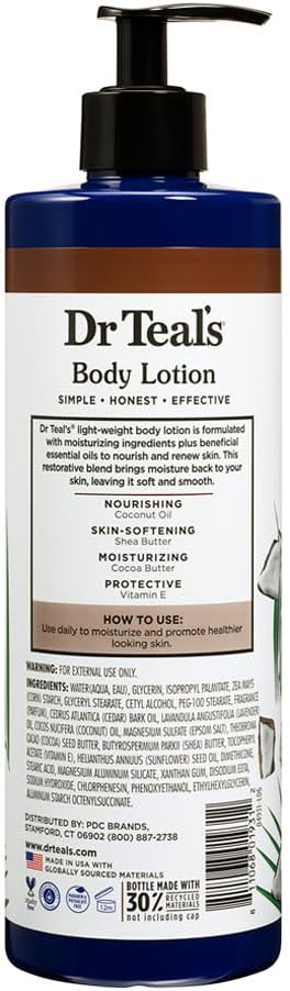 dr. teal's body lotion coconut oil, 532 ml
