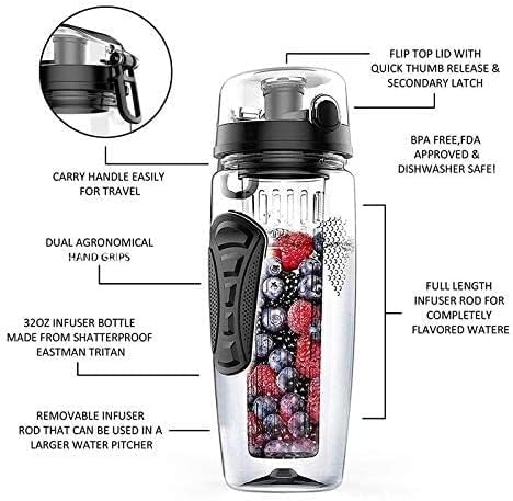 fruit infuser juice shaker water bottle safe healthy eco friendly travel camping lemon water bottle 1000ml