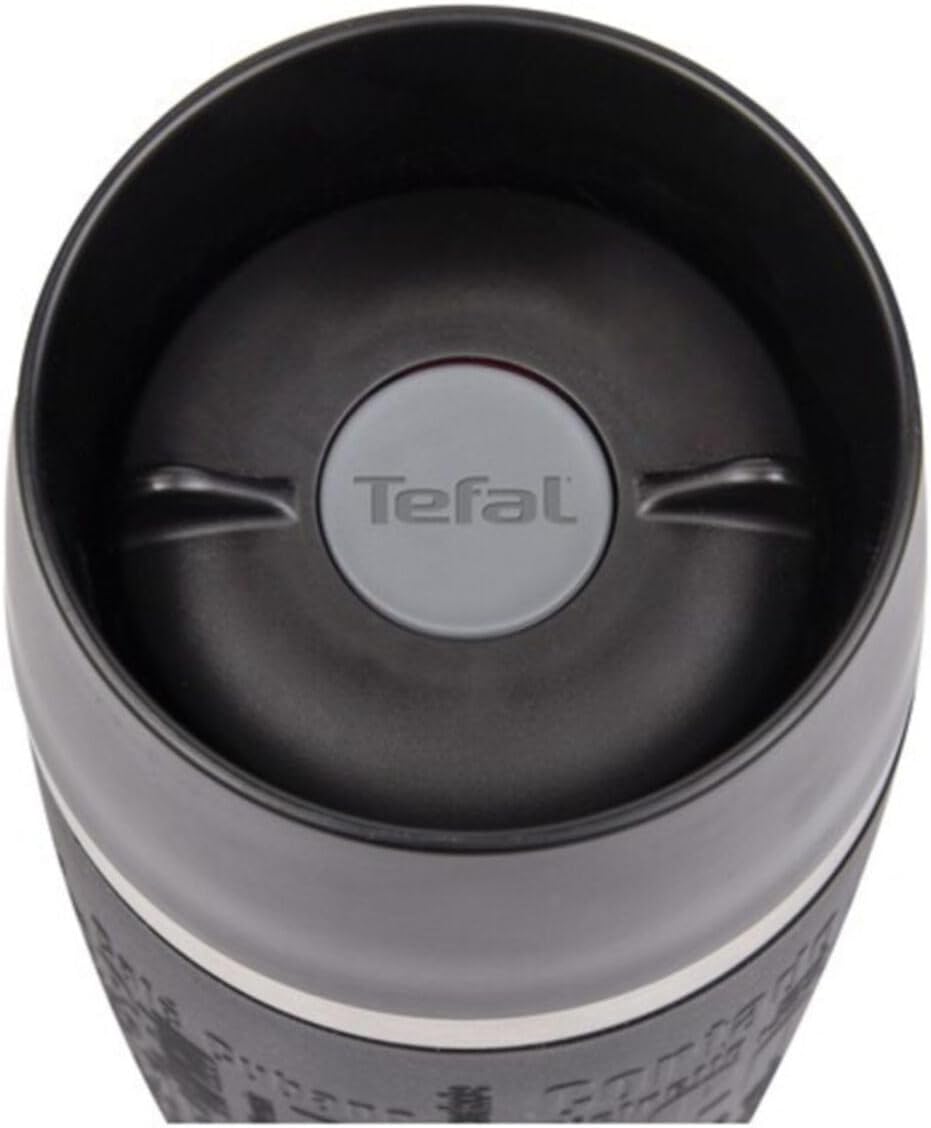 tefal stainless steel/plastic travel mug, black, 0.36 liters, k3081114