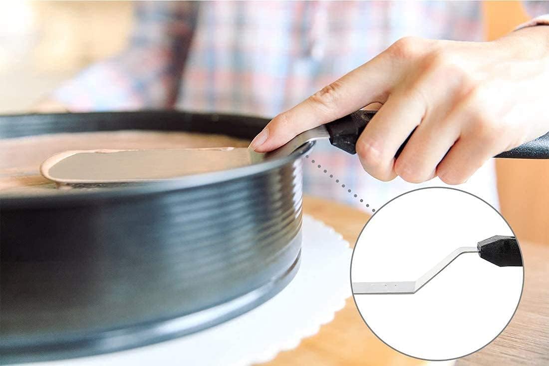 palette knife for baking,palette icing knife angled spatula set of 3 stainless steel icing tools for baking, cake decorating, smoothing icing and cooking, frosting pastries, cupcake