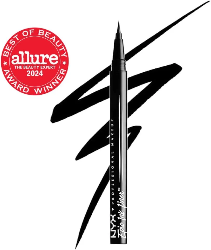 NYX PROFESSIONAL MAKEUP Epic Ink Liquid Eyeliner, Long-Lasting, Waterproof, 01 Black