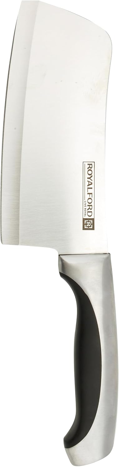 royalford 6" cleaver knife razor sharp meat cleaver stainless steel vegetable kitchen knife, multipurpose chef knife for home and kitchen with ergonomic handle
