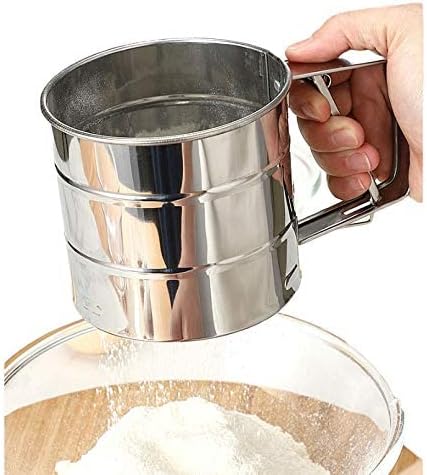 gretal handheld flour shaker sifters stainless steel mesh sieve cup powder flour sieve sugar bake pastry tool hand pressed sifters