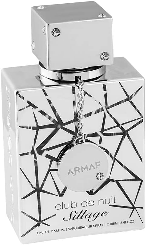 armaf club de nuit sillage man 4 pieces gift set for men, eau de parfum 105ml, perfumed body spray 50ml, hair shampoo 250ml, body shower gel 100ml, giftset, for him, silver, perfumes for men