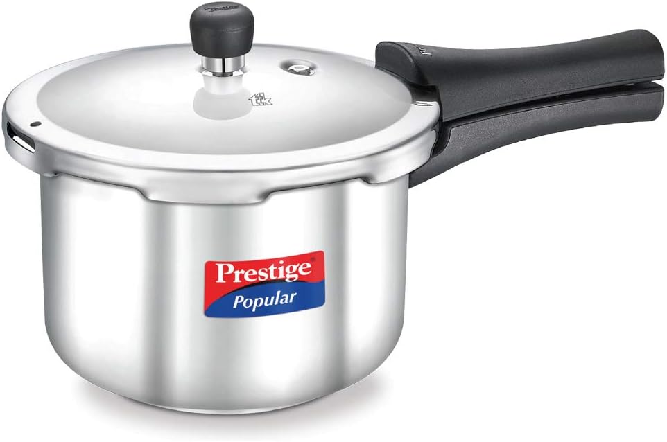 prestige popular stainless steel pressure cooker 3 ltr | silver