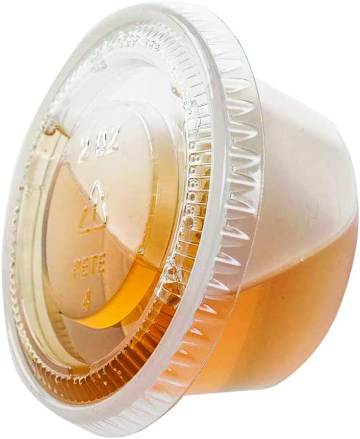tashiliving [120sets 2oz] jello shot cups plastic cups with lids, souffle cups,disposable portion cups with lids.condiment cups,slime & medicine premium small plastic containers with lids