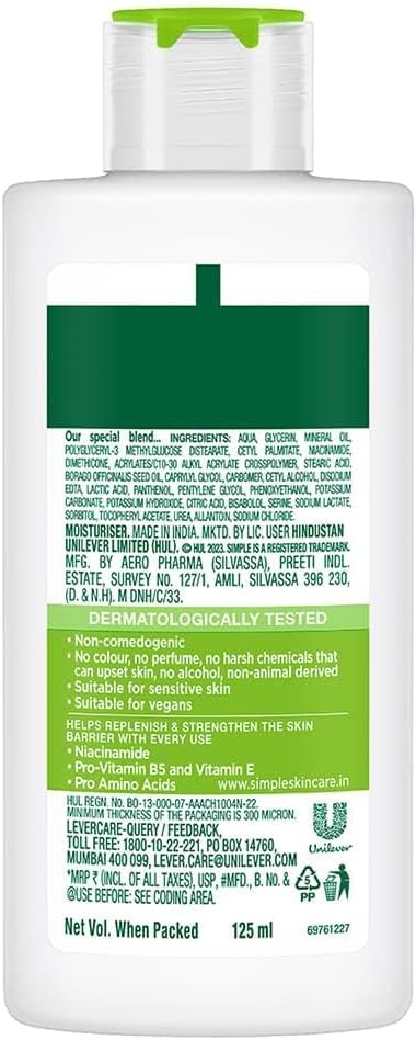 simple hydrating light daily face moisturizer, 125ml